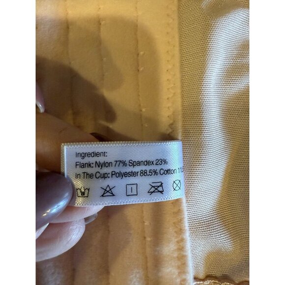 Womens Push-Up Bra 38 Light Pink Nylon Stretch Padded Adjustable Spaghetti Strap - Picture 4 of 6